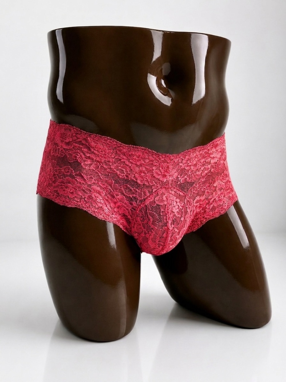 Men's coral Lace Briefs - Sheer Stretch Comfort | L
